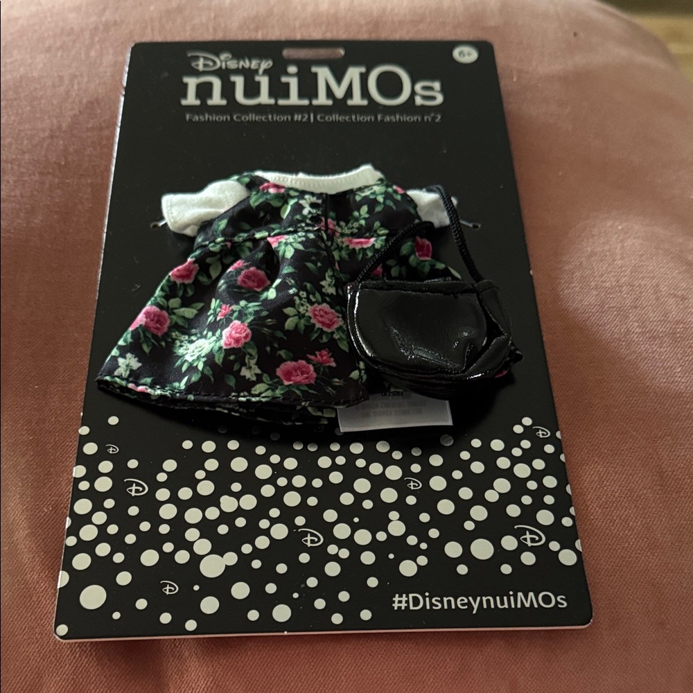 Disney nuiMOs Black Floral Dress with Pink Roses & Black Purse Outfit - NEW